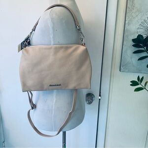 NWT Marina Galanti ivory genuine leather crossbody handbag Made in Italy